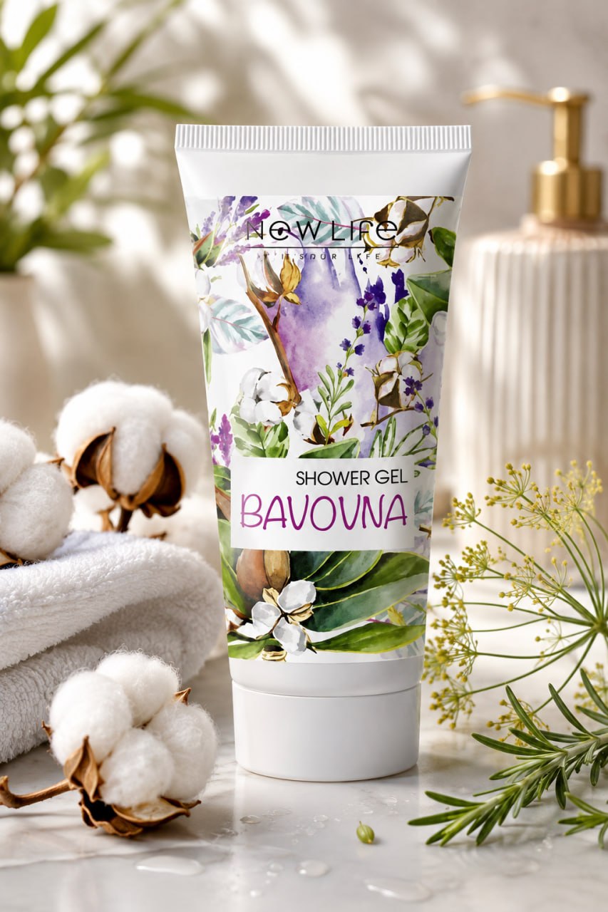Гель для душу BAVOVNA NEW LIFE з олією бавовни Гель для душу BAVOVNA NEW LIFE з олією бавовни для щоденного догляду за шкірою