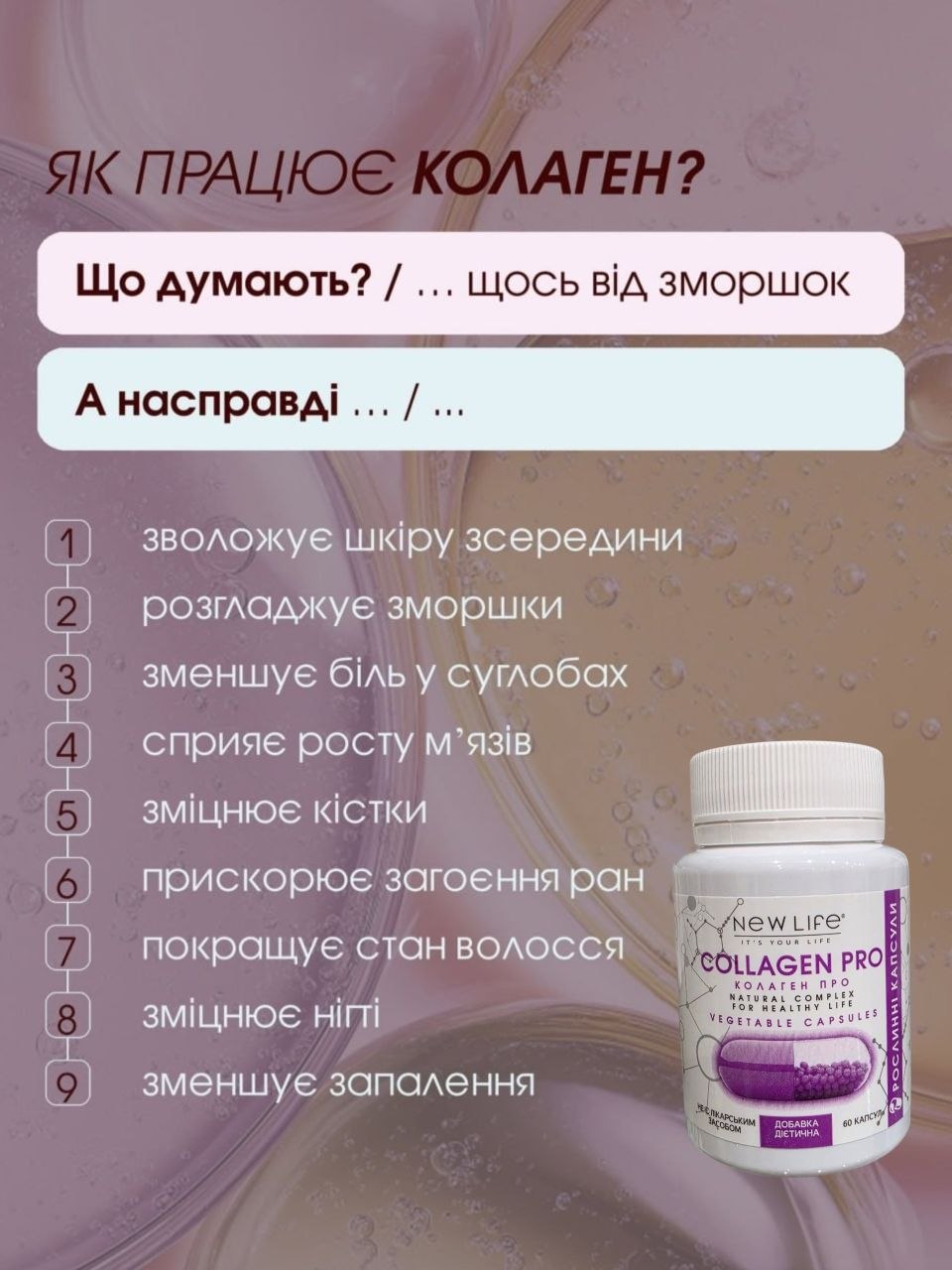 Колаген для шкіри суглобів волосся та нігтів COLLAGEN PRO NEW LIFE